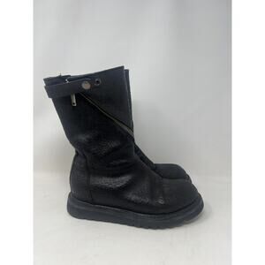Rick Owens Blistered Leather‎ Spiral Zip Creeper Boots Italy 38.5
